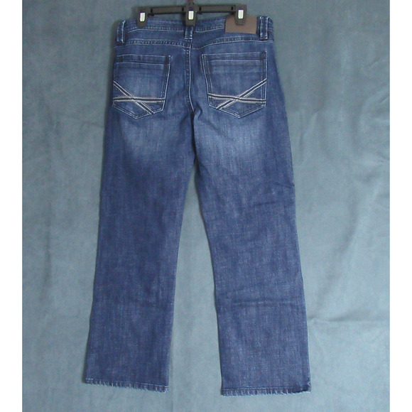 TK Axel Jeans Mens Size 34x30 Blue Slim Boot Denim Cowboy Western Biker Moto - Picture 4 of 12